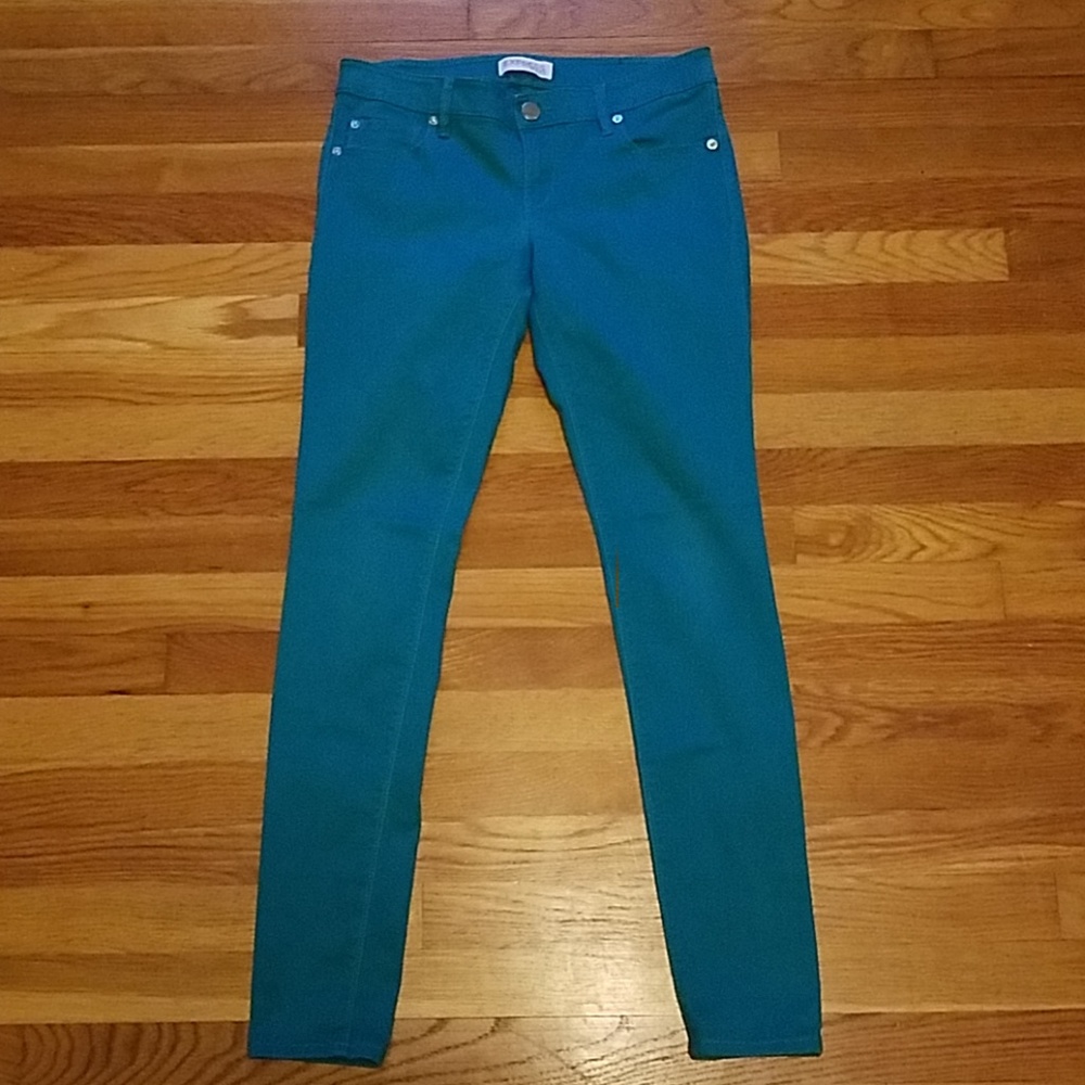 Express teal colored jeans